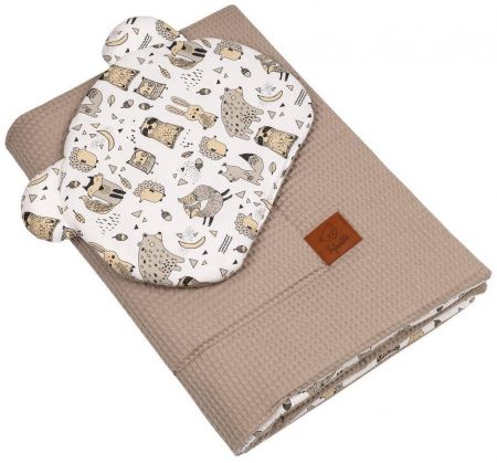 Infantilo Souprava do postýlky Wafel s polštářkem Teddy Béžová zvířátka