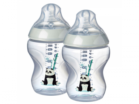 Tommee Tippee Kojenecká láhev C2N potisk Girl 260ml 2ks 0m+