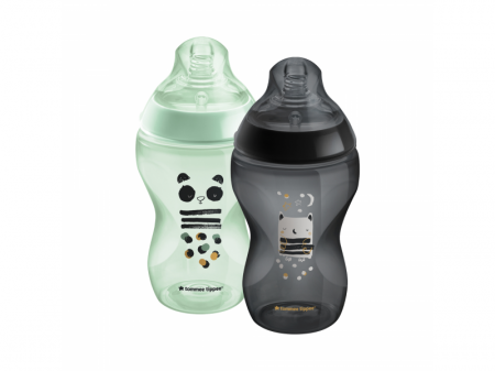 Tommee Tippee Kojenecká láhev C2N potisk Boy 340ml 2ks 3m+