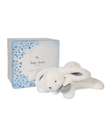 Doudou et Compagnie Paris | Doudou Plyšový králíček s bílou bambulkou 25 cm DS91291051