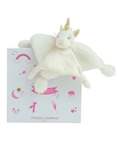 Doudou et Compagnie Paris | Doudou Dárková sada - plyšový usínáček jednorožec 22 cm DS63233581