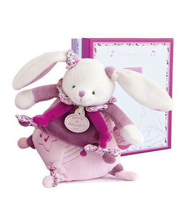 Doudou et Compagnie Paris | Doudou Hudební hračka růžový králíček 17 cm DS42325570