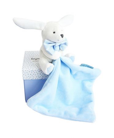 Doudou et Compagnie Paris | Doudou Dárková sada modrá - králíček s muchláčkem 10 cm DS24551661