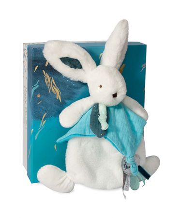 Doudou et Compagnie Paris | Doudou Plyšový králíček s muchláčkem 25 cm modrá DS79981347