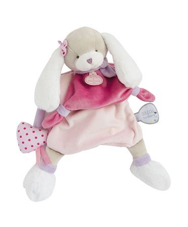 Doudou et Compagnie Paris | Doudou Plyšový maňásek pejsek růžový 28 cm DS93695037