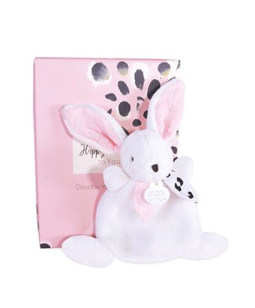 Doudou et Compagnie Paris | Doudou Dárková krabička růžová - mini králíček 17 cm DS36808099