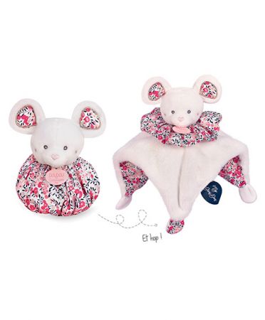 Doudou et Compagnie Paris | Doudou Usínáček zajíček růžový 3v1 DS43101228