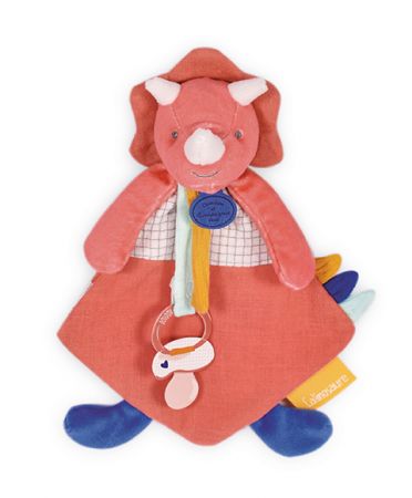 Doudou et Compagnie Paris | Doudou Hračka s úchytem na dudlík dinosaurus růžový 23 cm DS18649598