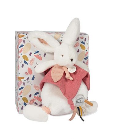 Doudou et Compagnie Paris | Doudou Plyšový zajačik s muchláčikom 25 cm staroružová DS59431512