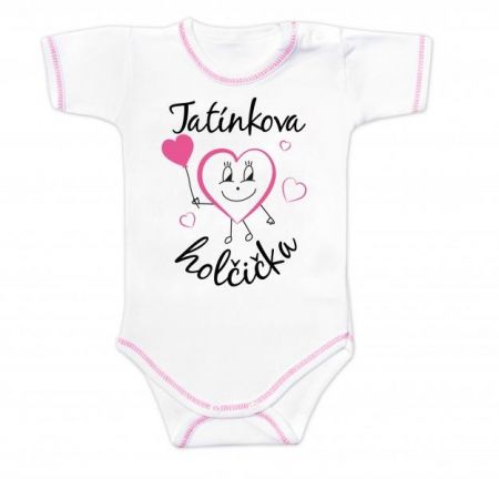 Body krátký rukáv s vtipným textem Baby Nellys, Tatínkova holčička, vel. 74, 74 (6-9m)