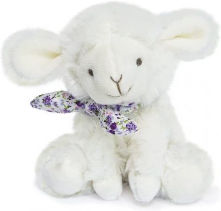 Doudou et Compagnie Paris | Doudou Plyšový beránek s šátkem 12 cm fialová s kytičkami DS10006503