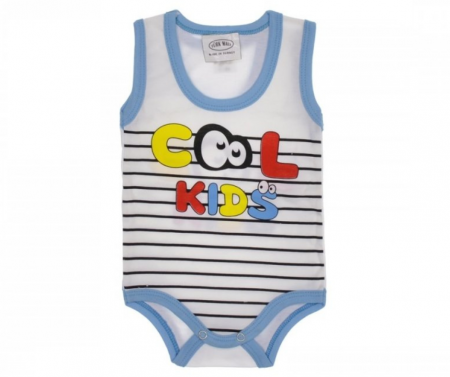 Body bez rukávů bílomodré COOL 68 cm