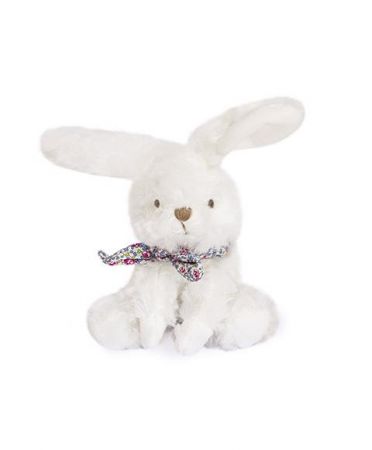 Doudou et Compagnie Paris Doudou Plyšový králíček s šátkem 12 cm fialová s kytičkami