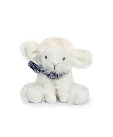 Doudou et Compagnie Paris Doudou Plyšový beránek s šátkem 12 cm tmavě modrá s kytičkami