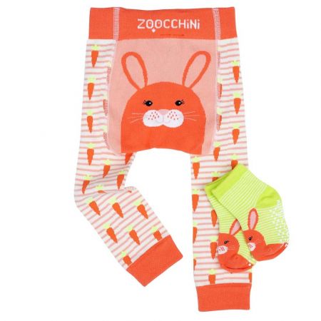 Zoocchini Set legíny a ponožky s protiskluzem Zajíček Bella 12 - 18 m