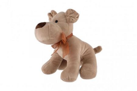 Teddies Pejsek sedící s mašlí plyš 23 cm hnědý 0 m+