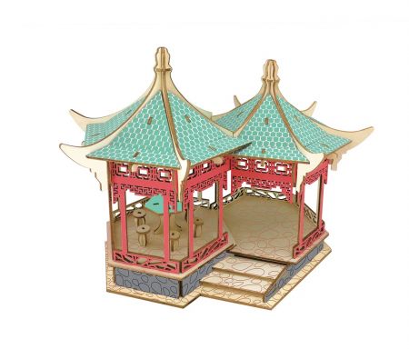 Woodcraft construction kit | Woodcraft Dřevěné 3D puzzle slavné budovy Yueyang Tower v barvě DS53100611