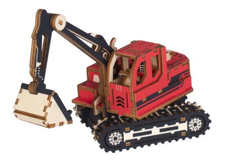 Woodcraft construction kit | Woodcraft Dřevěné 3D puzzle Rypadlo červená DS81938814