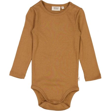 Wheat kojenecké body s dlouhým rukávem 9107 - caramel Velikost: 92 Bavlna, modal