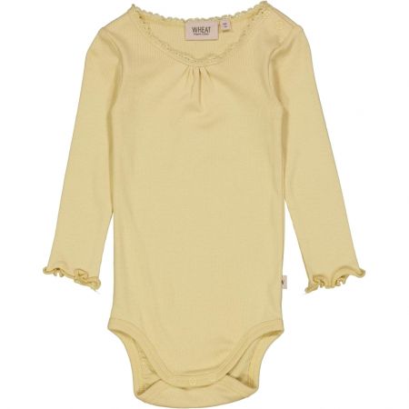 Wheat kojenecké body s dlouhým rukávem 9106 -  yellow dream Velikost: 62 Bavlna, modal