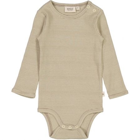 Wheat kojenecké body s dlouhým rukávem 9104 - warm stone stripe Velikost: 68 Bavlna