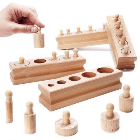 KIK Dřevěné válcové závaží montessori sorter KX6295