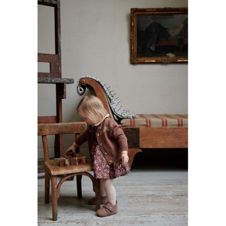 Wheat kojenecké šaty bez rukávů Wrinkles 5200 - mulberry flowers Velikost: 80 Biobavlna