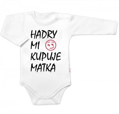 Body dlouhý rukáv Hadry mi kupuje matka, Baby Nellys, bílé, vel. 86, 86 (12-18m)