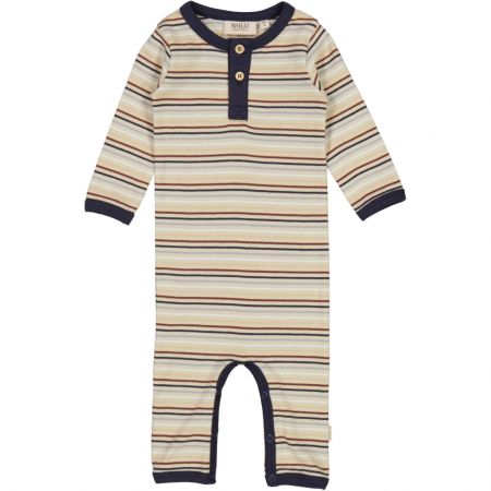 Wheat kojenecký overal Finn 9326 - multi stripe Velikost: 74 Organická bavlna