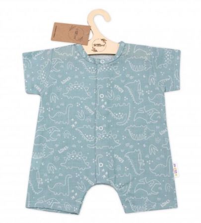 Body s nohavičkami, mušelín, Dino, Baby Nellys, mátové, vel. 62, 62 (2-3m)