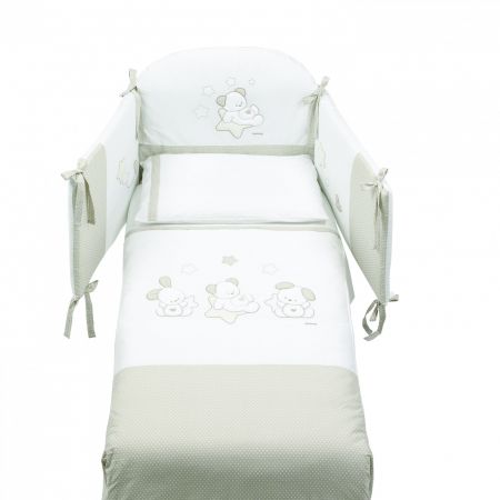 Italbaby Sweet Star mantinel s ložním prádlem šedá