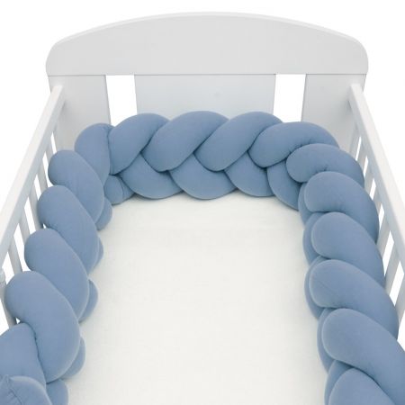 Ochranný mantinel do postýlky cop mušelínový New Baby modrý