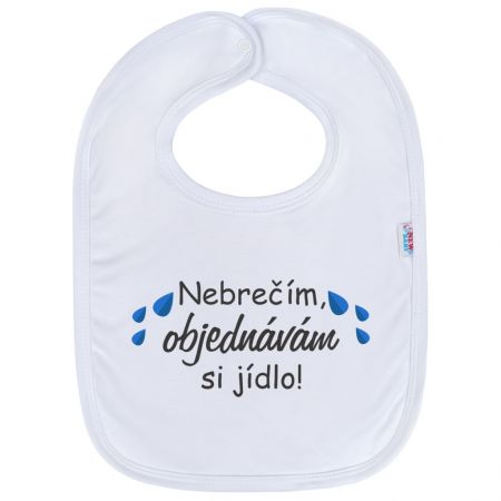 Kojenecký bavlněný bryndák New Baby Nebrečím objednávám si jídlo!