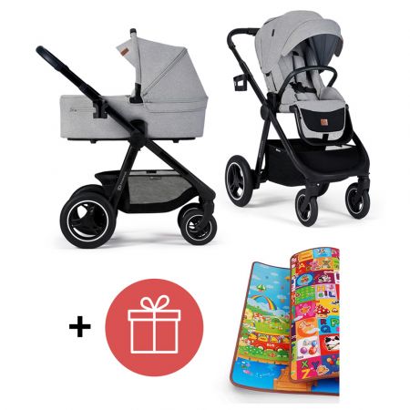 KINDERKRAFT Kočárek Everyday 2v1 Light Grey + PETITE&MARS Podložka na hraní Joy ZDARMA