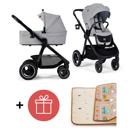 KINDERKRAFT Kočárek Everyday 2v1 Light Grey + PETITE&MARS Podložka na hraní Joy City ZDARMA