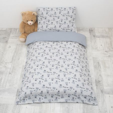 ESITO Dětské povlečení Teddy bears z Jersey - 100 x 135, 60 x 40 cm / šedá