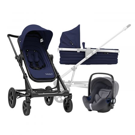 BRITAX SET Kočárek Seed Papilio Black, Black/Dark Navy Varianta: Black/Dark Navy