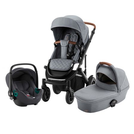 BRITAX Set kočárek Smile III + hluboká korba + autosedačka Baby Safe iSense, Nordic Grey Varianta: Nordic Grey