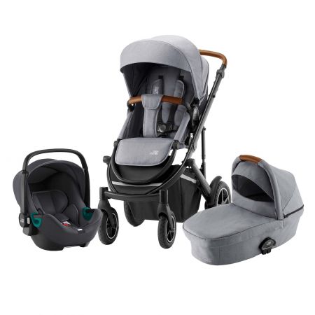 BRITAX Set kočárek Smile III + hluboká korba + autosedačka Baby Safe 3 i-Size, Frost Grey/Brown Varianta: Frost Grey/Brown