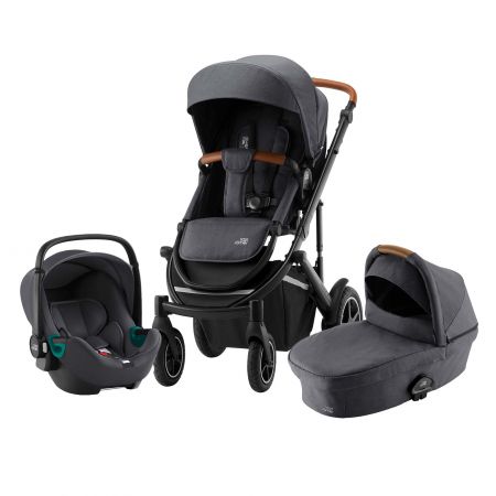 BRITAX Set kočárek Smile III + hluboká korba + autosedačka Baby Safe 3 i-Size, Midnight Grey Varianta: Midnight Grey