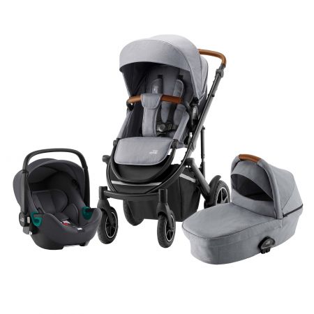 BRITAX Set kočárek Smile III + hluboká korba + autosedačka Baby Safe iSense, Frost Grey/Brown Varianta: Frost Grey/Brown