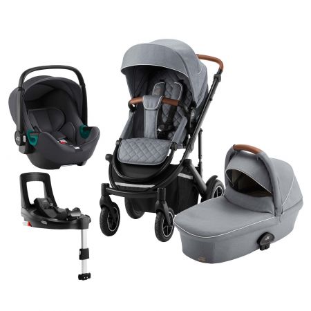 BRITAX Set kočárek Smile III + hluboká korba + autosedačka Baby Safe 3 i-Size + báze, Nordic Grey Varianta: Nordic Grey