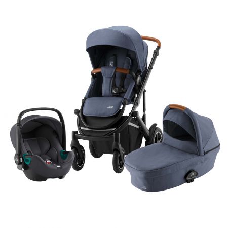 BRITAX Set kočárek Smile III + hluboká korba + autosedačka Baby Safe iSense, Indigo Blue Varianta: Indigo Blue