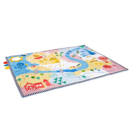 BABY EINSTEIN Podložka na hraní plyšová extra velká 147x104 cm Sea & City, 0m +