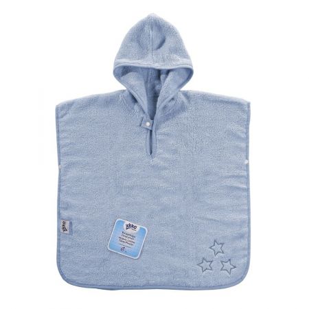 BIO bavlněné froté pončo XKKO Organic - Baby Blue Stars