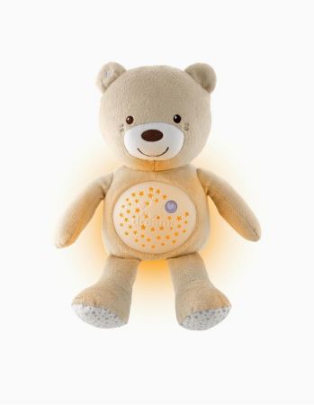 CHICCO Medvídek usínáček s projektorem a hudbou Baby Bear First Dreams neutral béžová 0m+