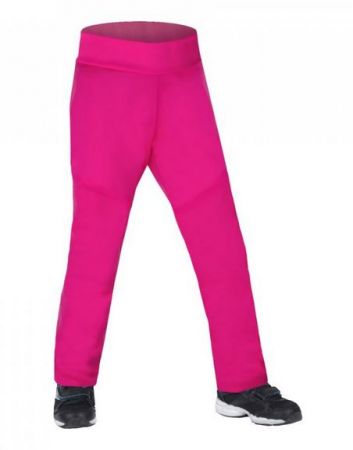 Unuo Dětské softshellové kalhoty s fleecem pružné Sporty, Fuchsiová 116/122