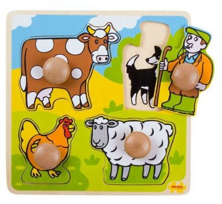 Vkládací puzzle - farma, Bigjigs Toys