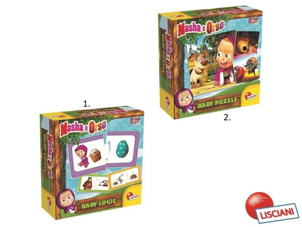 LISCIANI - Puzzle Máša a medvěd 2druhy, Mix produktů