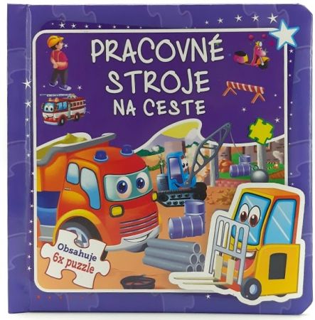 FONI BOOK - Knížka pracovní stroje na silnici 6x puzzle